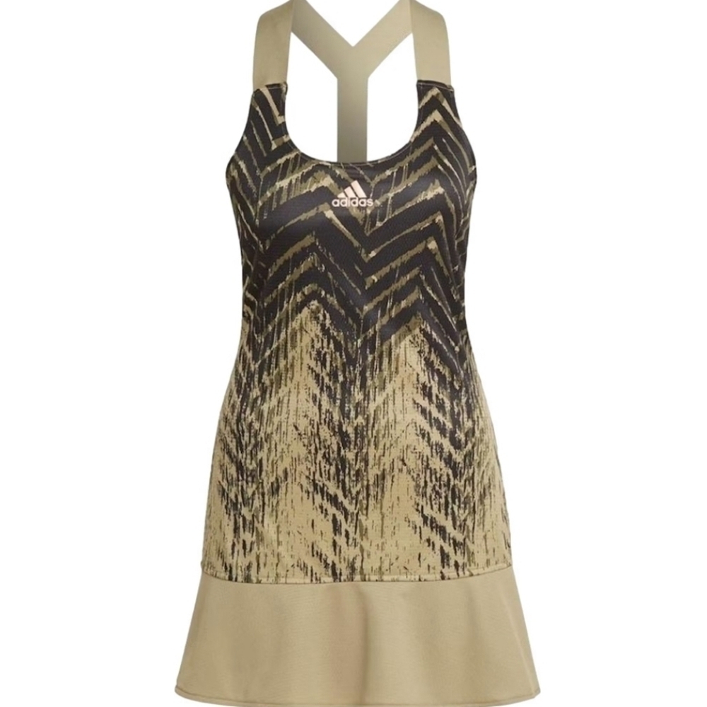 Adidas 2 Pieces Sportswear Fit Dress And Short Set, Olive/Black, Size S